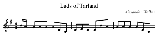 Lads of Tarland - staff notation