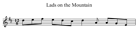 Lads on the Mountain - staff notation
