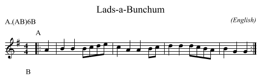 Lads-a-Bunchum - staff notation