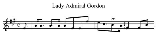 Lady Admiral Gordon - staff notation