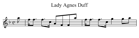 Lady Agnes Duff - staff notation