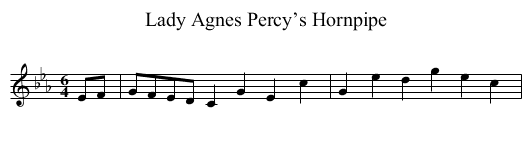 Lady Agnes Percy’s Hornpipe - staff notation