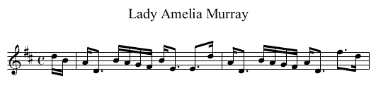 Lady Amelia Murray - staff notation