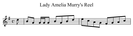 Lady Amelia Murry's Reel - staff notation