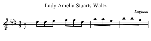 Lady Amelia Stuarts Waltz - staff notation