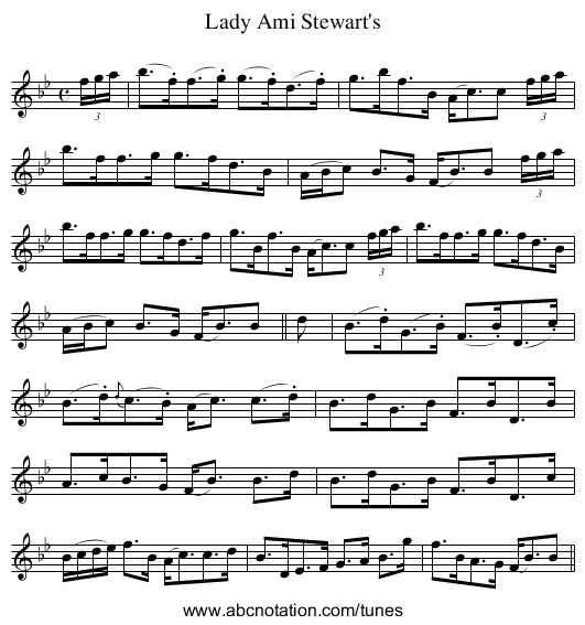 Lady Ami Stewart's - staff notation