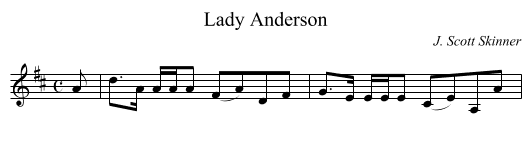 Lady Anderson - staff notation