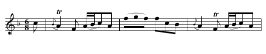 Lady Ann Hamilton's Reel - staff notation
