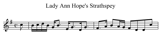 Lady Ann Hope's Strathspey - staff notation