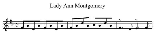 Lady Ann Montgomery - staff notation