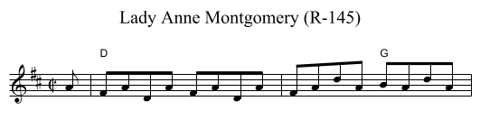 Lady Anne Montgomery (R-145) - staff notation