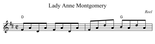 Lady Anne Montgomery - staff notation