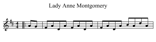 Lady Anne Montgomery - staff notation