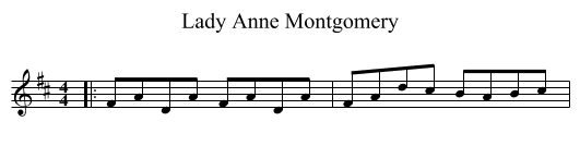 Lady Anne Montgomery - staff notation