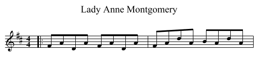 Lady Anne Montgomery - staff notation