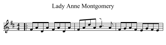 Lady Anne Montgomery - staff notation