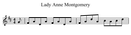 Lady Anne Montgomery - staff notation