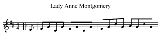 Lady Anne Montgomery - staff notation