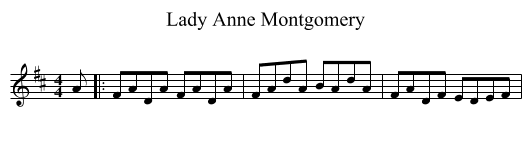 Lady Anne Montgomery - staff notation