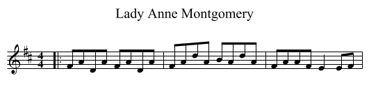 Lady Anne Montgomery - staff notation