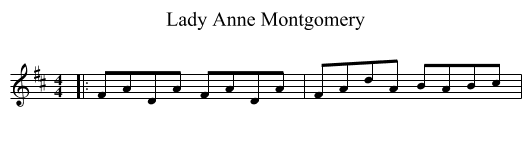Lady Anne Montgomery - staff notation