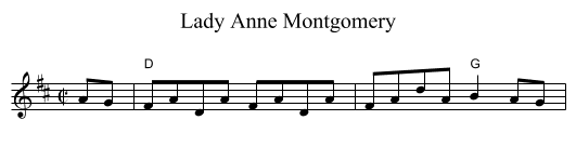 Lady Anne Montgomery - staff notation
