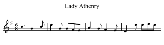 Lady Athenry - staff notation