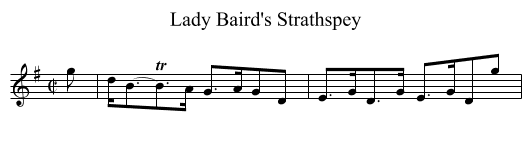Lady Baird's Strathspey - staff notation