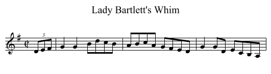 Lady Bartlett's Whim - staff notation