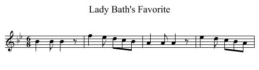 Lady Bath's Favorite - staff notation