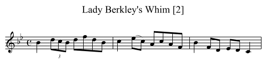 Lady Berkley's Whim [2] - staff notation
