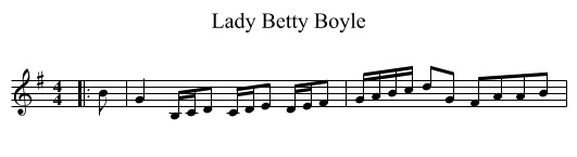 Lady Betty Boyle - staff notation