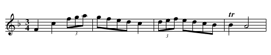 Lady Betty Maitland's Minuet - staff notation