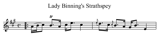 Lady Binning's Strathspey - staff notation