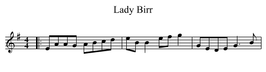 Lady Birr - staff notation