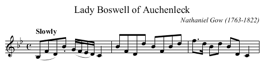 Lady Boswell of Auchenleck - staff notation