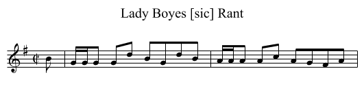 Lady Boyes [sic] Rant - staff notation