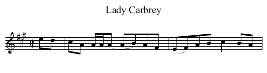 Lady Carbrey - staff notation