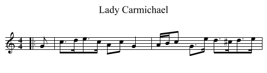 Lady Carmichael - staff notation