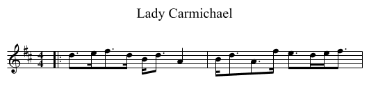 Lady Carmichael - staff notation