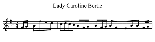 Lady Caroline Bertie - staff notation