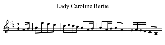 Lady Caroline Bertie - staff notation