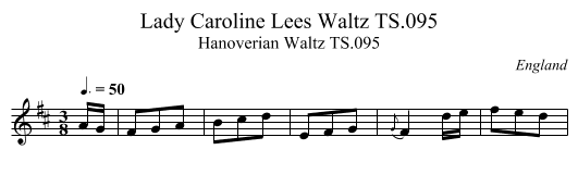 Lady Caroline Lees Waltz TS.095 - staff notation