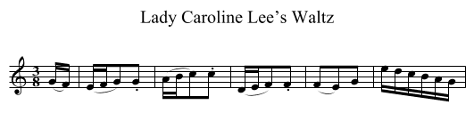 Lady Caroline Lee’s Waltz - staff notation