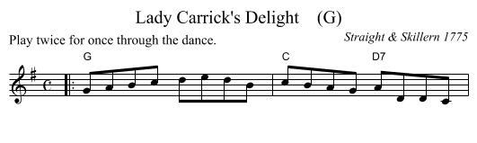 Lady Carrick's Delight    (G) - staff notation