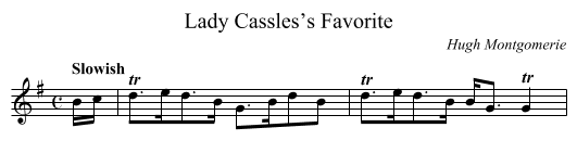 Lady Cassles’s Favorite - staff notation