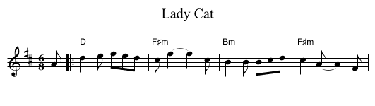Lady Cat - staff notation
