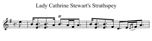 Lady Cathrine Stewart's Strathspey - staff notation