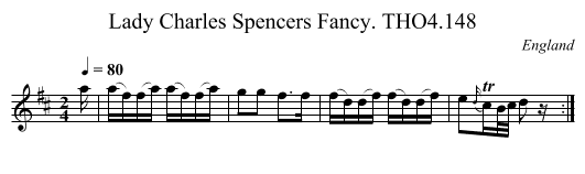 Lady Charles Spencers Fancy. THO4.148 - staff notation