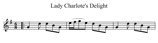 Lady Charlote's Delight - staff notation